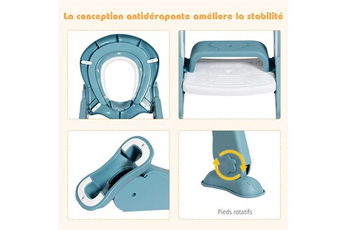 Siège Toilette Enfant Pliable et Réglable, Réducteur de Toilette