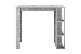 table haute premium xl table de bar design avec surfaces de rangement table bistrot avec 3 etagères panneaux de particules 120 x 60 x 106 cm effet béton [en.casa]