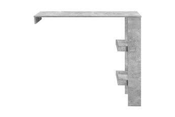 table haute premium xl table de bar design avec 2 compartiments de rangement table bistrot murale panneau de particules mélaminé 120 x 45 x 106 cm effet béton [en.casa]