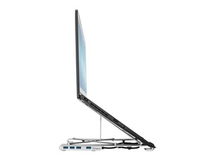 - Support pour ordinateur portable - avec concentrateur USB 4 ports - 10" - 15.6" - argent
