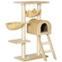 Arbre à Chat PawHut 130 Cm - Avec Niches, Hamac, Griffoirs Jute, Plateformes Et Jouets - Jaune, Jusqu’à 4,5 Kg
