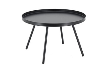 table basse aubry gaspard - table basse en métal ø 50 h 31.5 noir