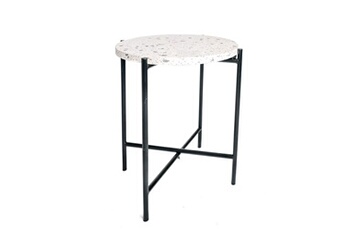 table d'appoint intempora - table d'appoint ou table gigogne en terrazzo et métal h.50 cm - noir et blanc