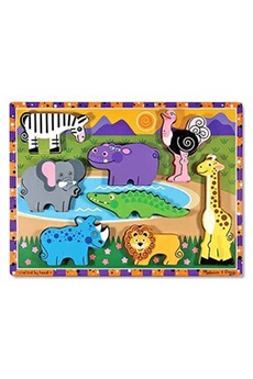 jeu de stratégie melissa & doug safari chunky puzzle 8 pièces