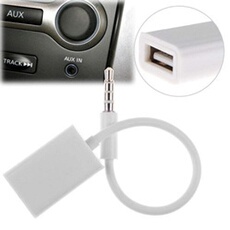 Auxiliaire vers usb prise jack audio auxiliaire 3,5 mm male vers usb 2. 0 femelle cable convertisseur cordon cable convertisseur pour auto