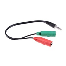 Cable adaptateur casque ecouteurs et micro, jack en y stereo, 2 jack 3,5mm femelles vers jack 3,5mm male