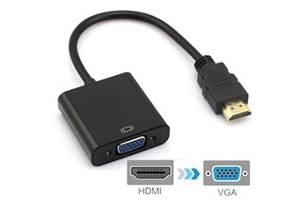 Connectique Audio / Vidéo Allshopstock (#23) 20cm HDMI 19 Pin Male to VGA Female Cable Adapter(Black)