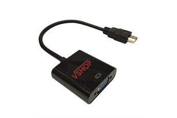 Connectique Audio / Vidéo GENERIQUE VSHOP  adaptateur convertisseur vidéo - HDMI vers VGA - noir