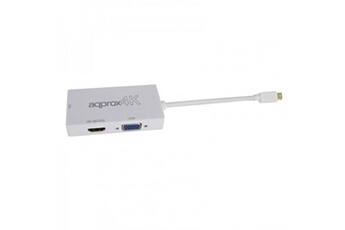 Connectique Audio / Vidéo Approx! Adaptateur DisplayPort vers HDMI AISCCI0302 APPC37 DVI VGA Blanc