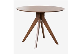 table à manger sklum table de salle à manger ronde en bois (ø100 cm) sekiz bois foncé 76 cm