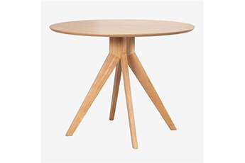 table à manger sklum table de salle à manger ronde en bois (ø100 cm) sekiz bois naturel 76 cm