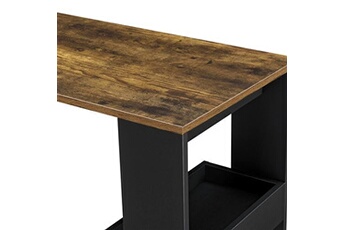 table haute premium xl table de bar stylée avec compartiments de rangement table bistrot murale panneau de particules mélaminé 120 x 45 x 106 cm chêne foncé noir [en.casa]