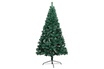 vidaXL Demi-arbre de Noël artificiel pré-éclairé et boules vert 150 cm photo 4