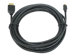 - Câble HDMI - 19 pin micro HDMI Type D mâle pour HDMI mâle - 4.5 m - noir
