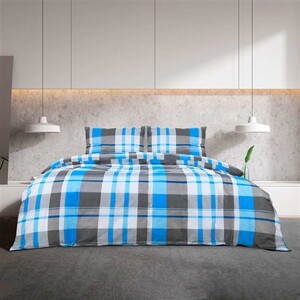 Housse de couette satin de coton imprimé bleu marron Housse de couette satin de coton imprimé bleu marron
