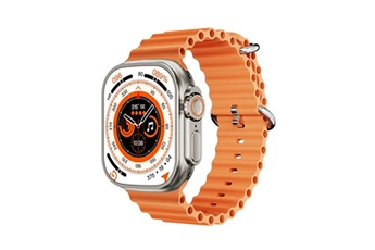montre connectée generique montre connectée ws-e9 ultra 200mah bluetooth 5.0 fermoir en métal silicone orange 2.2pouces