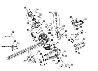 Taille-haies thermique GE-PH 2555 A (Moteur 2 temps à vibrations atténuées, Réservoir carburant 330 ml, Longueur de coupe 55 cm, Système AutoChoke et