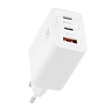 T'nB - Adaptateur secteur - GaN - 65 watt - 3 A - PD 3.0, QC 3.0, Turbo Charge - 3 connecteurs de sortie (USB, USB-C)