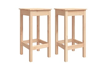 chaise vidaxl chaises de bar lot de 2 40x40x78 cm bois de pin solide