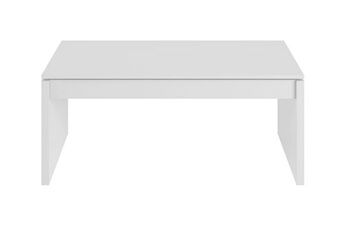 table basse loungitude table basse tom à plateau relevable l102cm x h43-54cm - blanc