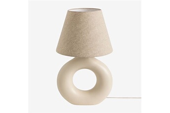 lampe à poser sklum lampe de table en céramique foltest blanc gardenia 60 cm