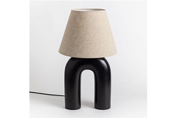 lampe à poser sklum lampe de table en céramique yarpen noir 59 - 60 cm