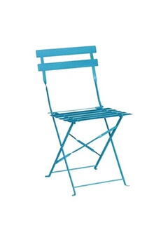 chaise de jardin bolero chaises de terrasse bleu turquoise en acier lot de 2