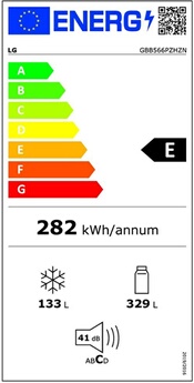 Réfrigérateur congélateur en bas - gbb566pzhzn - 451L - Nofrost - Platinium