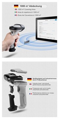 Scan Sans File Scanner Inateck 1D Scanner de Codes-Barres Bluetooth sans Fil ...