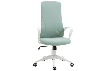fauteuil de bureau vinsetto fauteuil de bureau manager ergonomique inclinable réglable acier nylon blanc polyester vert d'eau
