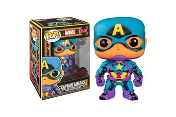 Figurine Pop Marvel Black Light Captain America Avant-première Fnac