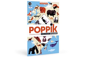 autres jeux créatifs poppik jeu créatif poster stickers animaux du monde