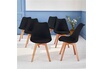 Sweeek Lot de 6 chaises scandinaves pieds bois de hêtre chaises 1 place noirs photo 3