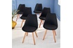 Sweeek Lot de 6 chaises scandinaves pieds bois de hêtre chaises 1 place noirs photo 4