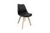 Sweeek Lot de 6 chaises scandinaves pieds bois de hêtre chaises 1 place noirs photo 2