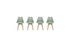 Sweeek Lot de 4 chaises scandinaves pieds bois de hêtre chaises 1 place vert céladon photo 1
