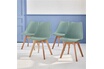 Sweeek Lot de 4 chaises scandinaves pieds bois de hêtre chaises 1 place vert céladon photo 2