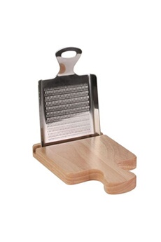 accessoire de cuisine la chaise longue râpe à parmesan avec sa planche multi-usages - planche en bois - râpe en acier inoxydable