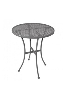 table de jardin bolero table bistro ronde grise en acier ajouré 600 mm