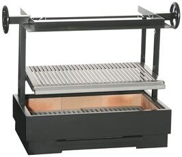 Barbecue à charbon Jardin Noir 72,7 x 44,6 cm Inox