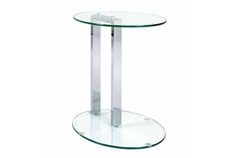 table d'appoint ovale antilles 50cm transparent