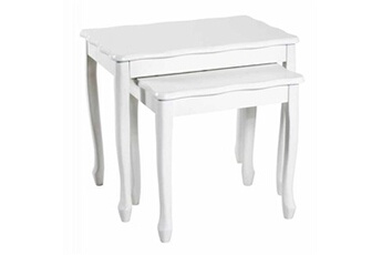 table d'appoint generique lot de 2 tables d'appoint roman 48cm blanc