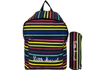 sac à dos little marcel sac à dos noir et rayures multicolores - lotlm8872
