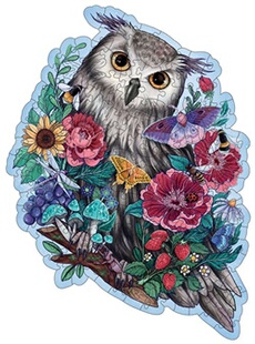Puzzle en bois 150 pièces Hibou floral
