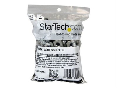 Accessoire réseau StarTech.com Paquet de 50 Vis et Ecrous Cages M6 pour ...