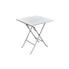 Table De Jardin Carrée Pliante KZ GARDEN - 61x61x73 Cm, Blanc, Acier Et Résine, Pour Balcon, Camping, Festivals