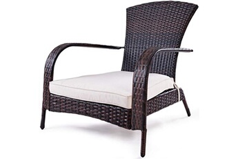 fauteuil de jardin giantex fauteuil extérieur en rotin résine tressée 78 x 78 x 80 cm marron