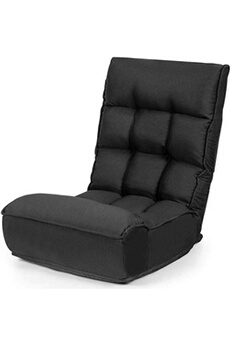 chauffeuse giantex chaise de sol pliante réglable à 4 positions noir