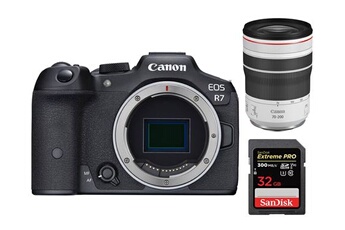 Boîtier Noir EOS R7 RF 70-200mm F4 L IS USM + SanDisk 32GB Extreme PRO UHS-II SDXC 300 MB/s