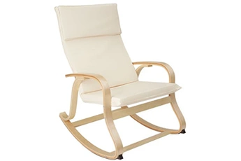 rocking chair tectake fauteuil à bascule roca - beige